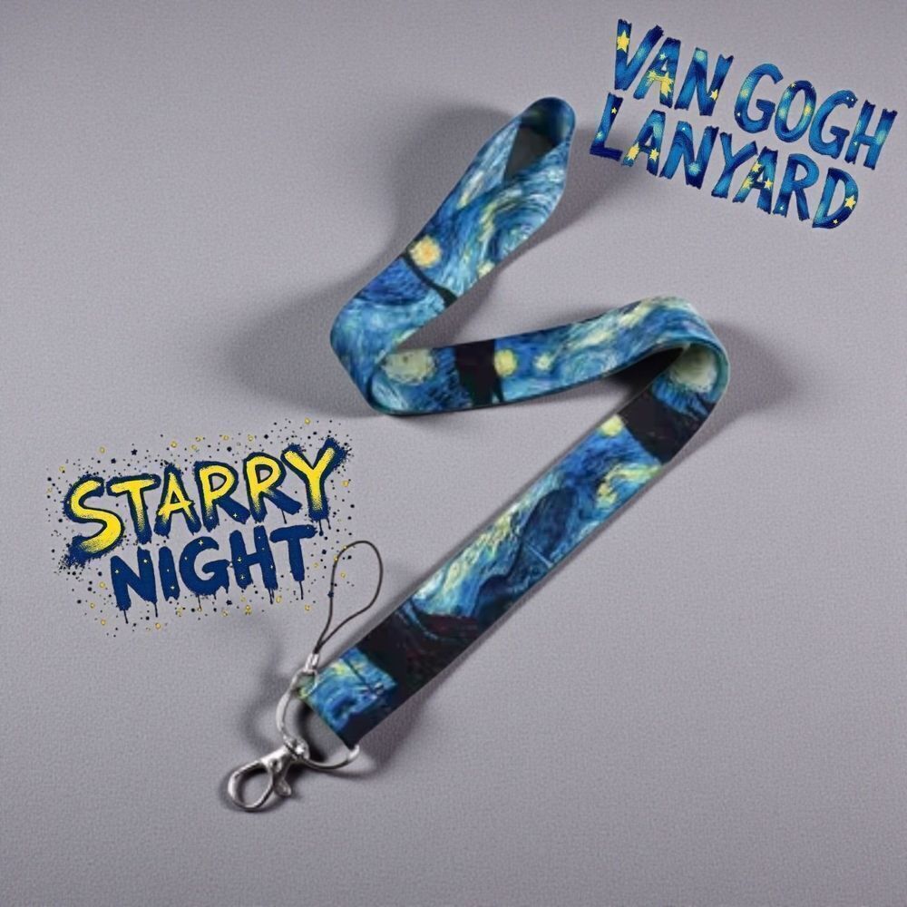 Van Gogh Starry Night Print Lanyard New